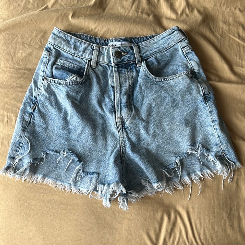 Zara light denim shorts